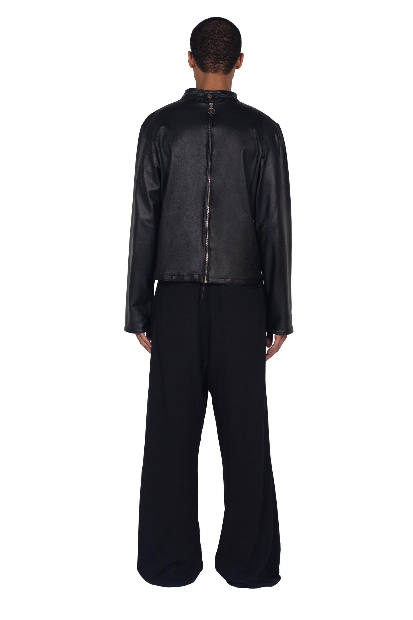 Back Zip Leather Top