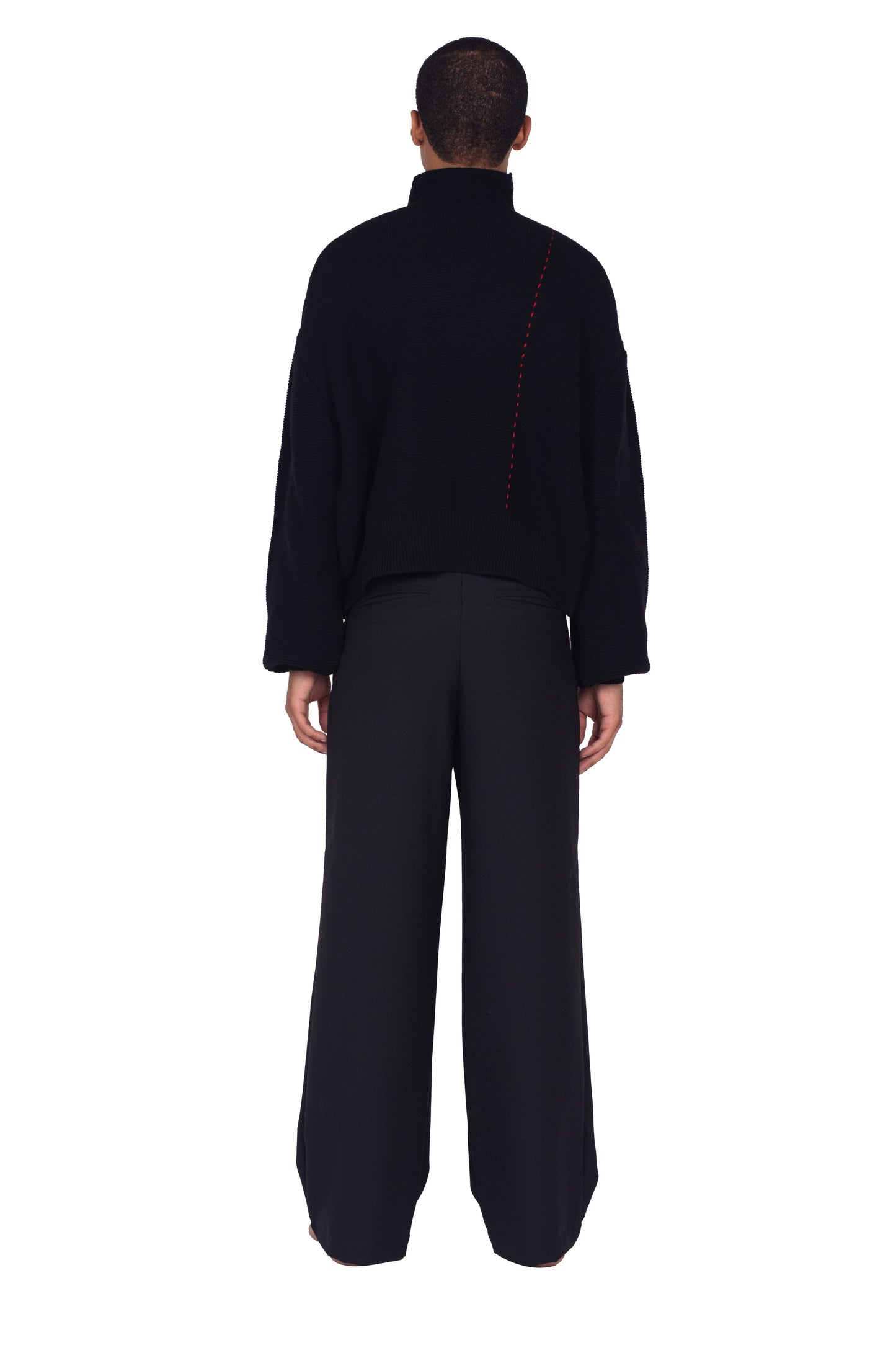 Big Pleat Topstitched Pant